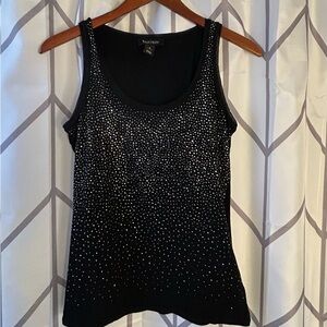 White House Black Market Sparkling Black Tank Top